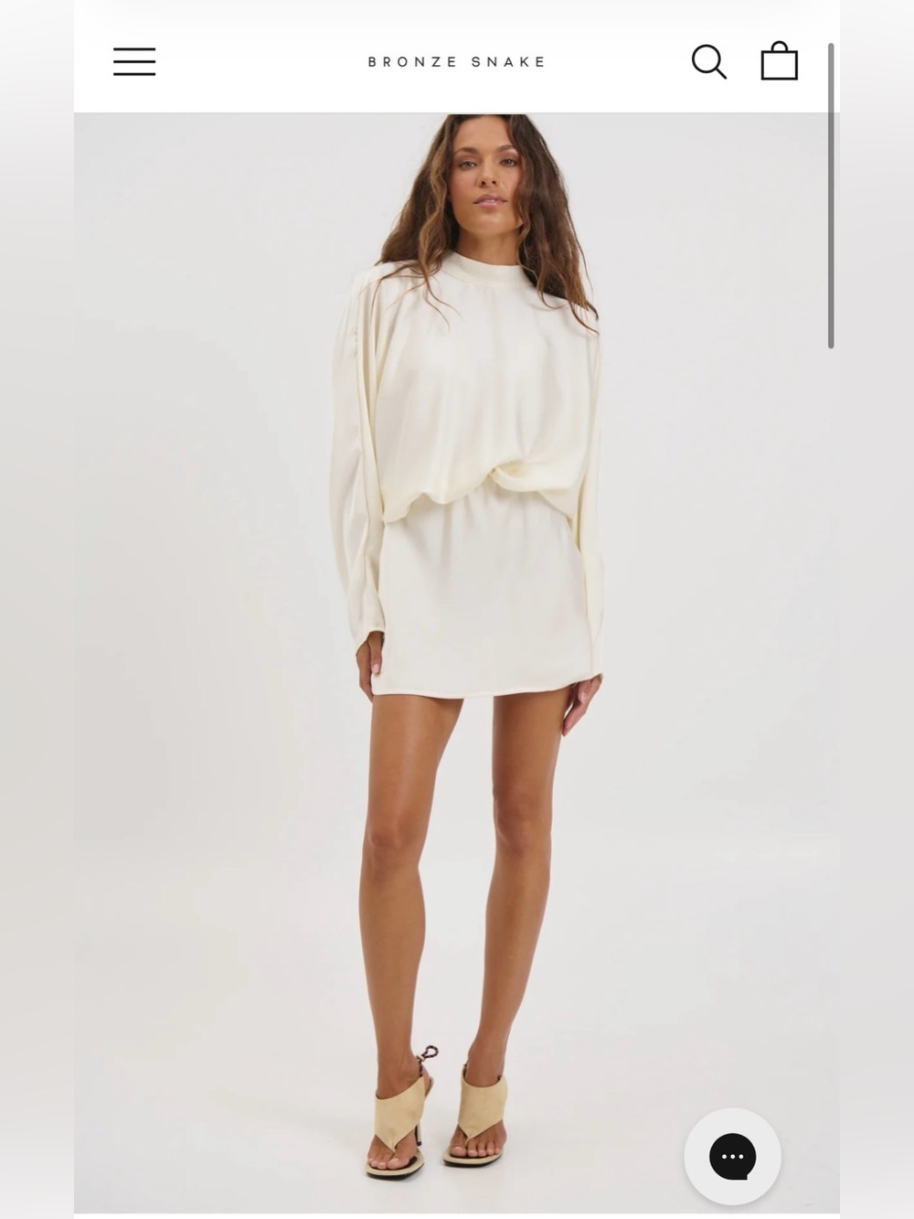 *New Bronze Snake Cream Long Sleeve Mini Dress
